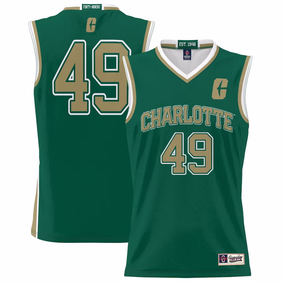 #49 Charlotte 49ers GameDay Greats Youth Lightweight Basketball Jersey - Green - Ujersey