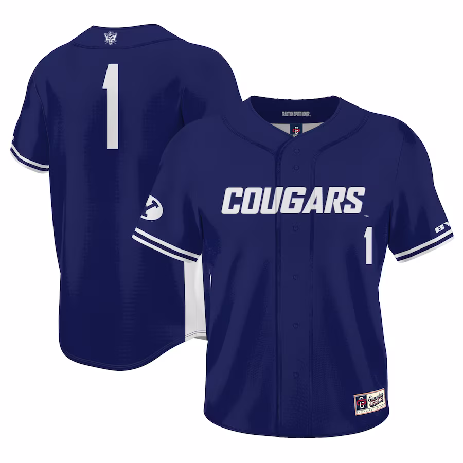 #1 BYU Cougars GameDay Greats Youth Lightweight Baseball Jersey - Navy - Ujersey