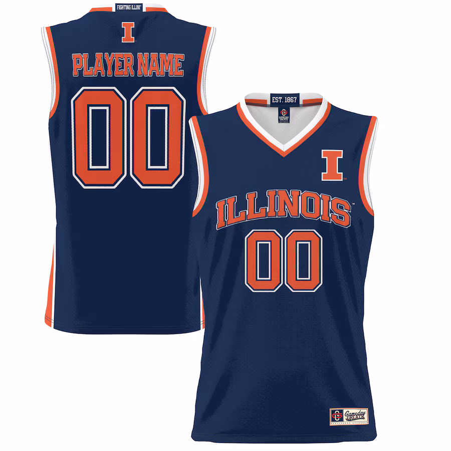 Illinois Fighting Illini GameDay Greats Youth NIL Pick-A-Player Women's Lightweight Basketball Jersey - Navy - Ujersey
