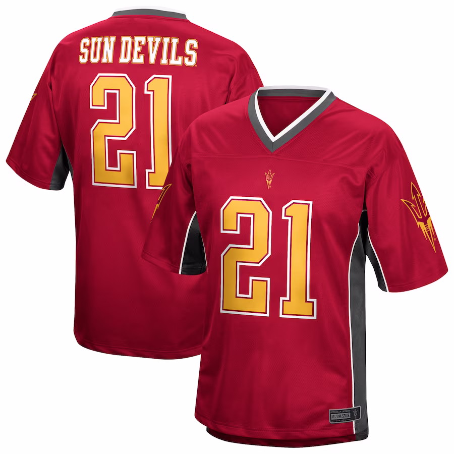 Men's #21 Garnet Arizona State Sun Devils Game Day Jersey - Ujersey