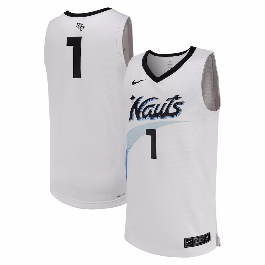 #1 UCF Knights Nike Replica Basketball Jersey - White - Ujersey
