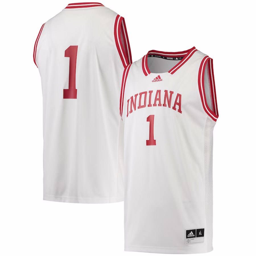 #1 Indiana Hoosiers adidas Reverse Retro Jersey - White - Ujersey