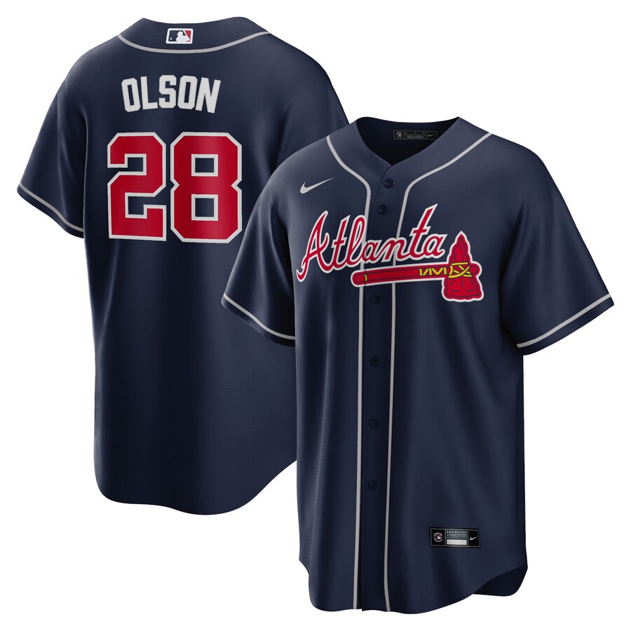 Men's Atlanta Braves Matt Olson Nike Navy Alternate Replica Player Jersey - Ujersey