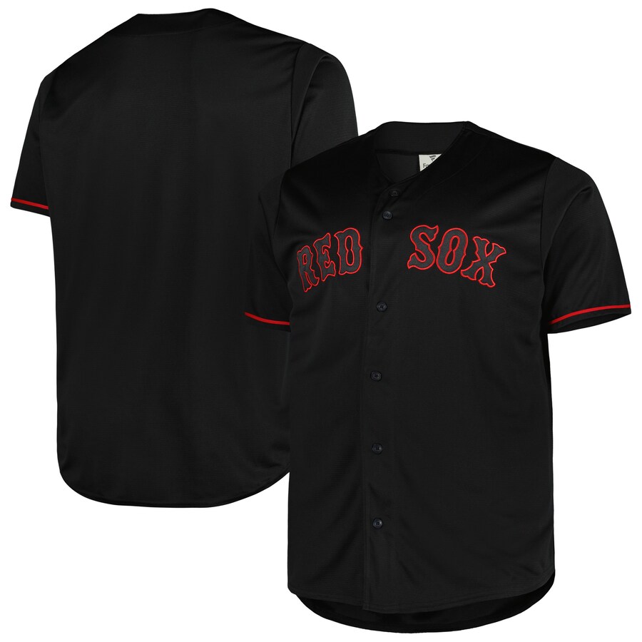 Men's Boston Red Sox Black Big & Tall Pop Fashion Jersey - Ujersey