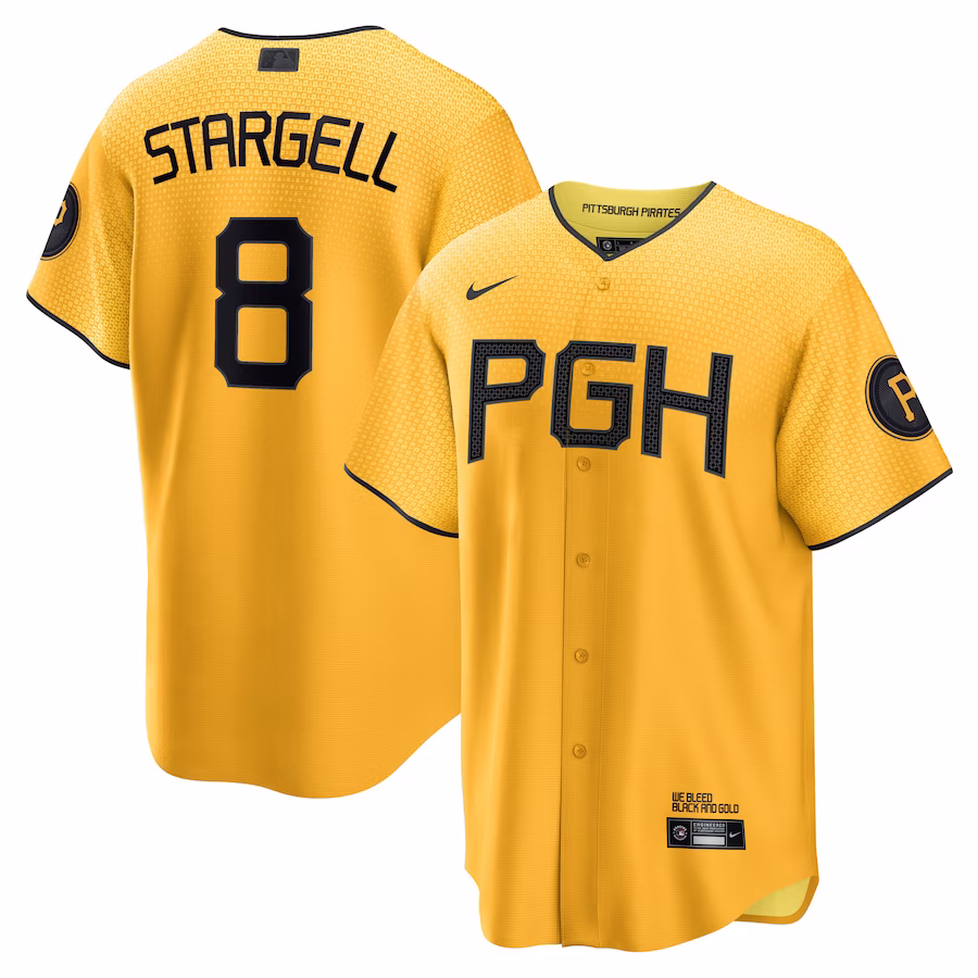 Men's Pittsburgh Pirates Willie Stargell Nike Gold City Connect Replica Player Jersey - Ujersey