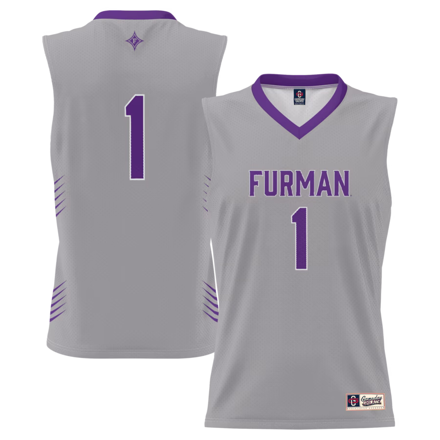 #1 Furman Paladins GameDay Greats Lightweight Basketball Jersey - Gray - Ujersey