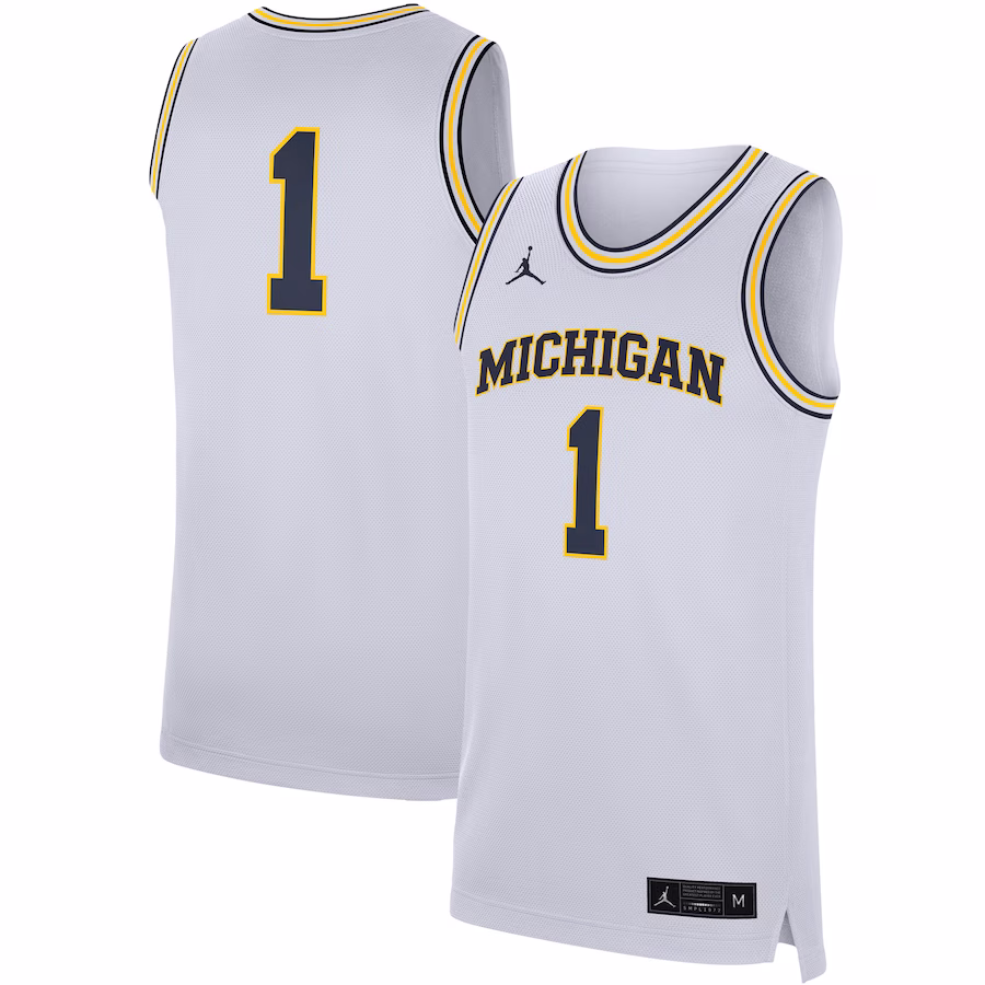 Michigan Wolverines Jordan Brand Replica Jersey - White - Ujersey