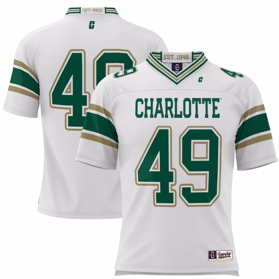#49 Charlotte 49ers GameDay Greats Football Jersey - White - Ujersey