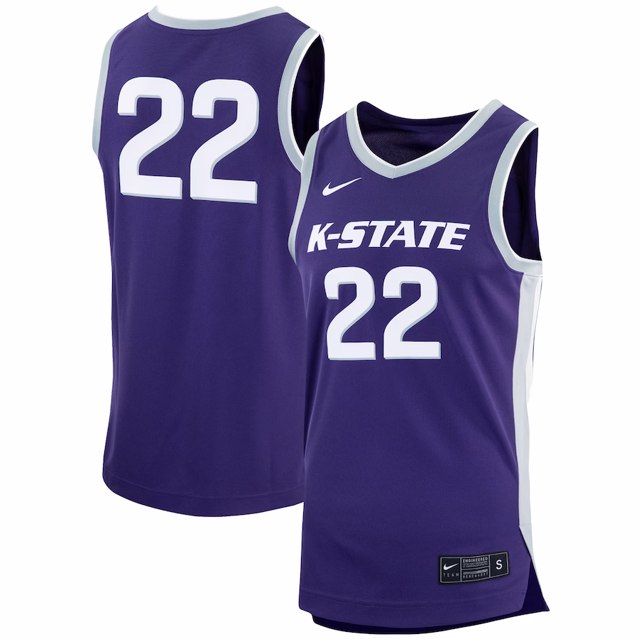 #22 Kansas State Wildcats Nike Replica Basketball Jersey - Purple - Ujersey