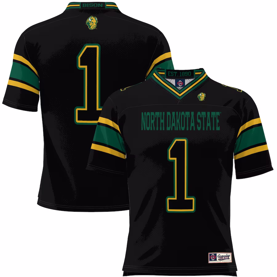 #1 NDSU Bison GameDay Greats Endzone Football Jersey - Black - Ujersey