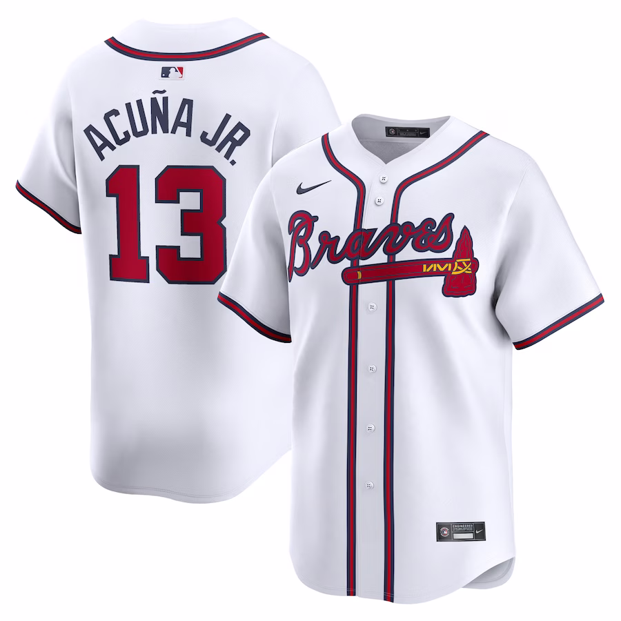 Men's Atlanta Braves Ronald Acuña Jr. Nike White Home Limited Player Jersey - Ujersey
