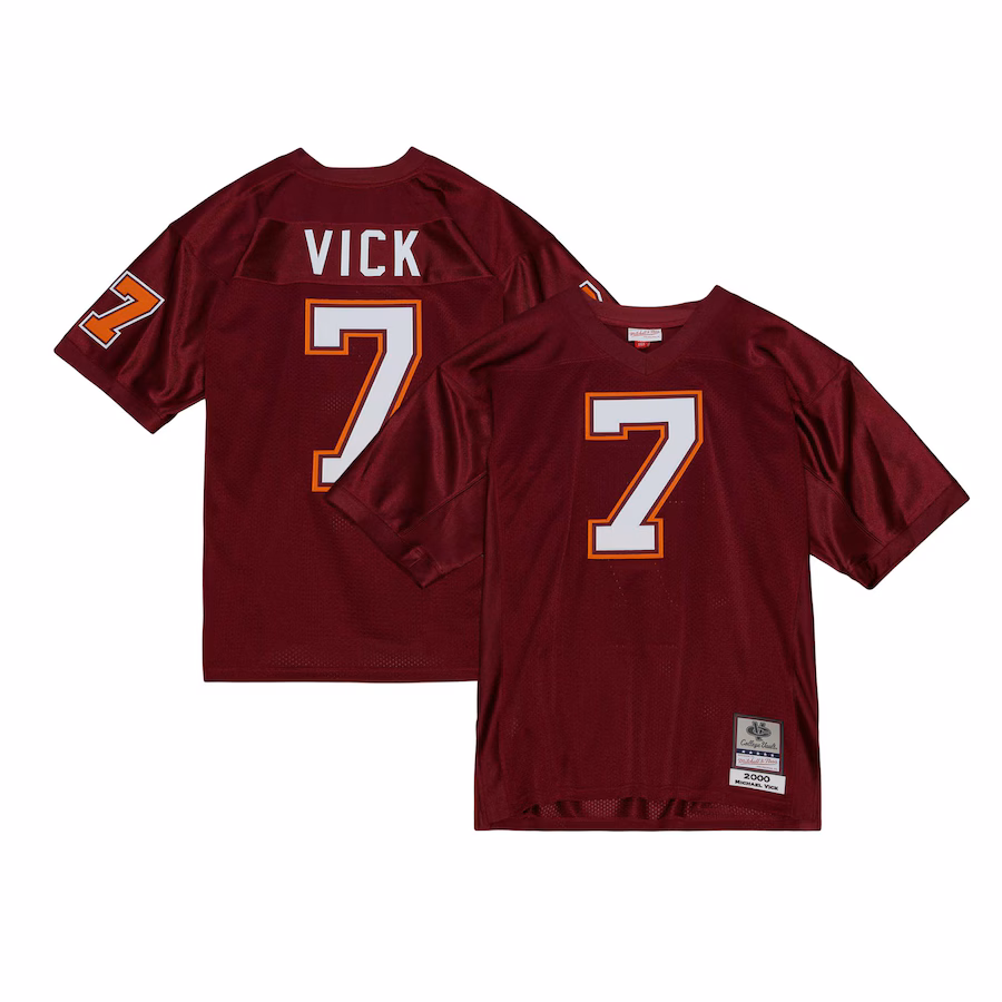 Michael Vick Virginia Tech Hokies Mitchell & Ness 2000 Legacy Jersey - Maroon - Ujersey