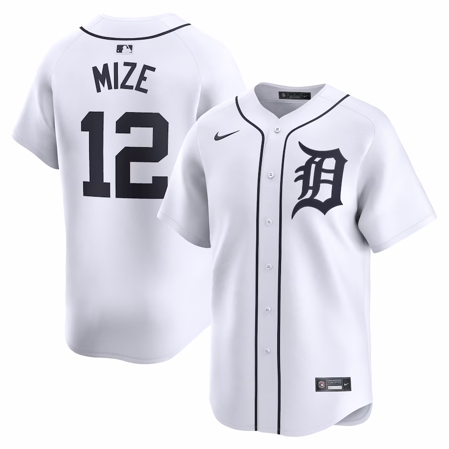 Men's Detroit Tigers Casey Mize Nike White Home Limited Player Jersey - Ujersey