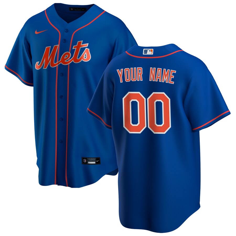 Men's New York Mets Nike Royal Alternate Replica Custom Jersey - Ujersey