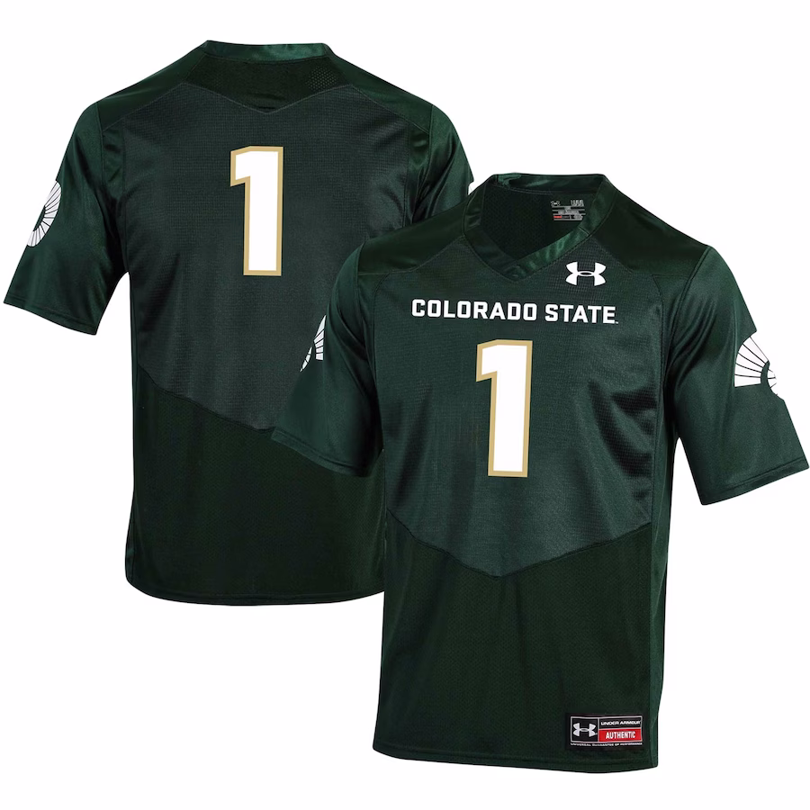 #1 Colorado State Rams Under Armour Replica Football Jersey - Green - Ujersey