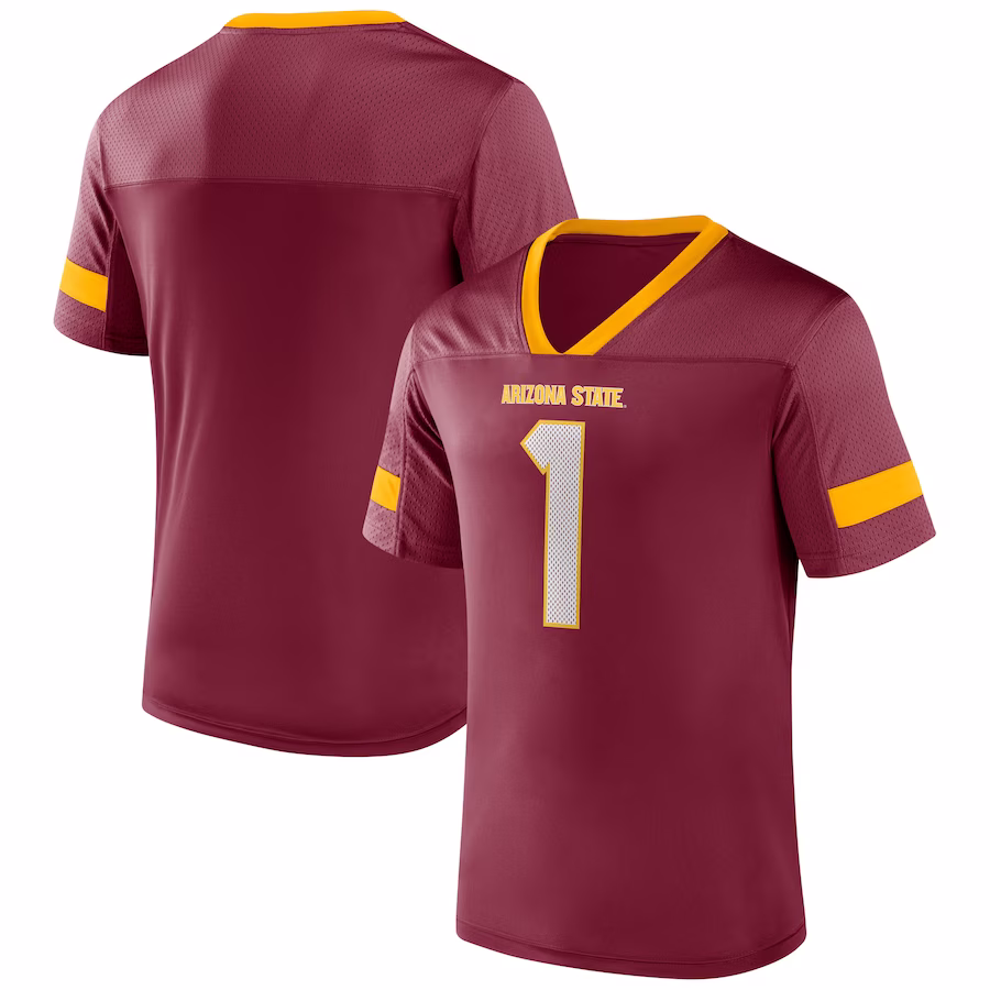Arizona State Sun Devils Fanatics Branded #1 Kickoff Winner Replica Jersey - Garnet - Ujersey