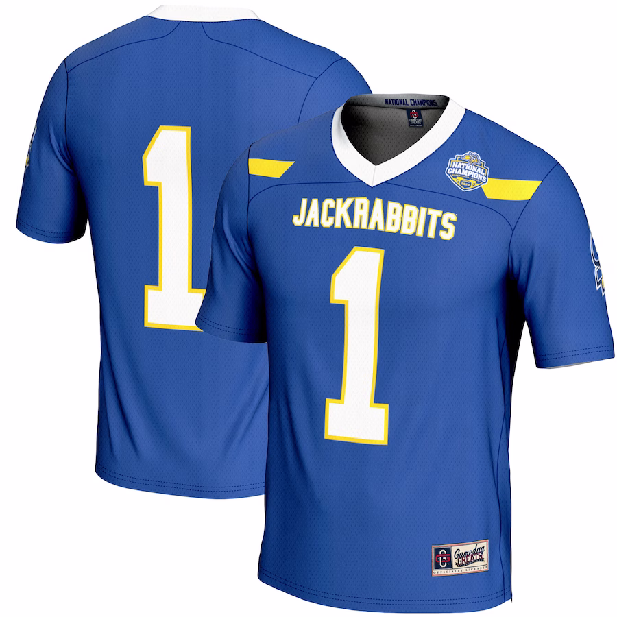 South Dakota State Jackrabbits GameDay Greats 2023 FCS Football National Champions Fashion Jersey – Blue - Ujersey