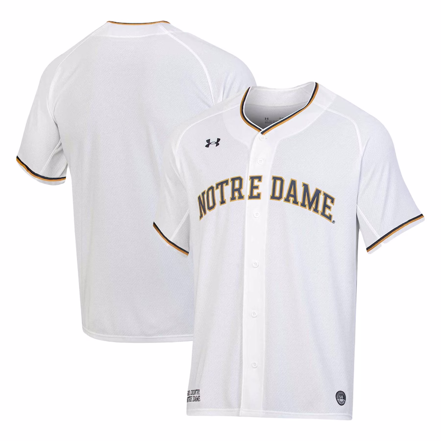 Notre Dame Fighting Irish Under Armour Replica Baseball Jersey - White - Ujersey