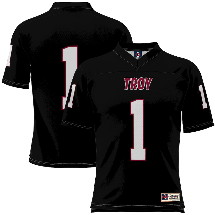 #1 Troy University Trojans GameDay Greats Football Jersey - Black - Ujersey