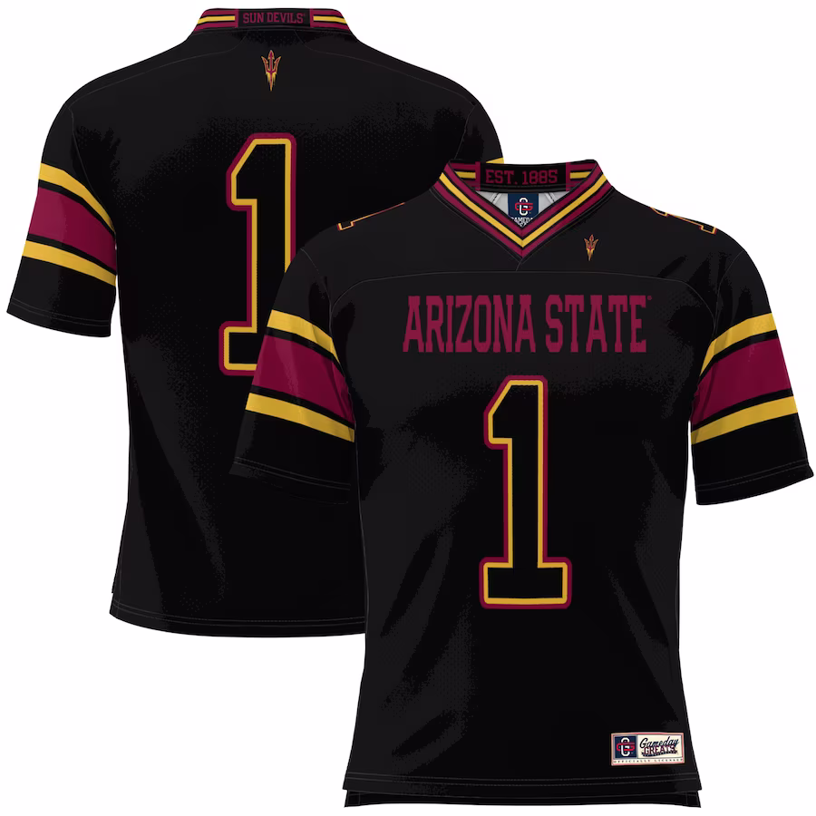#1 Arizona State Sun Devils GameDay Greats Youth Football Jersey - Black - Ujersey