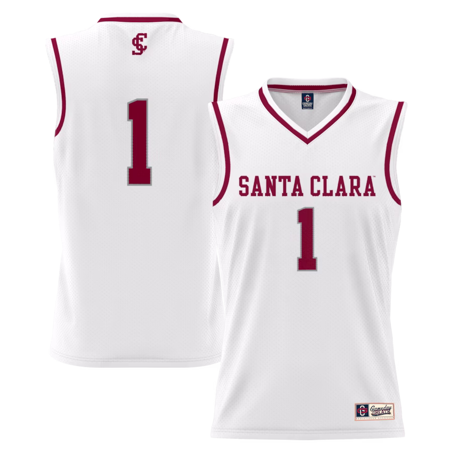 #1 Santa Clara Broncos GameDay Greats Youth Lightweight Basketball Jersey - White - Ujersey