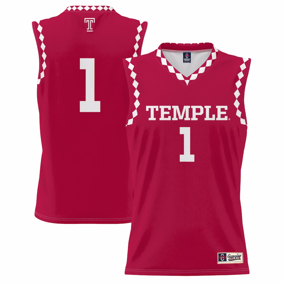 #1 Temple Owls GameDay Greats UnisexLightweight Men's Basketball Fashion Jersey - Red - Ujersey