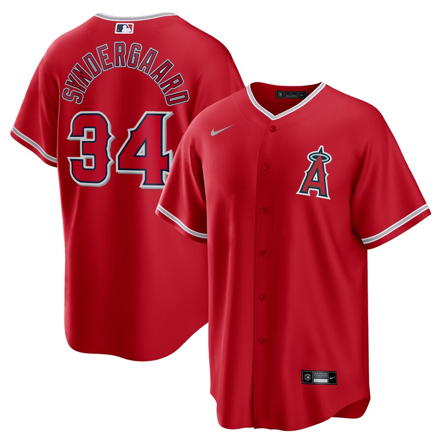 Men's Los Angeles Angels Noah Syndergaard Nike Red Alternate Replica Player Jersey - Ujersey