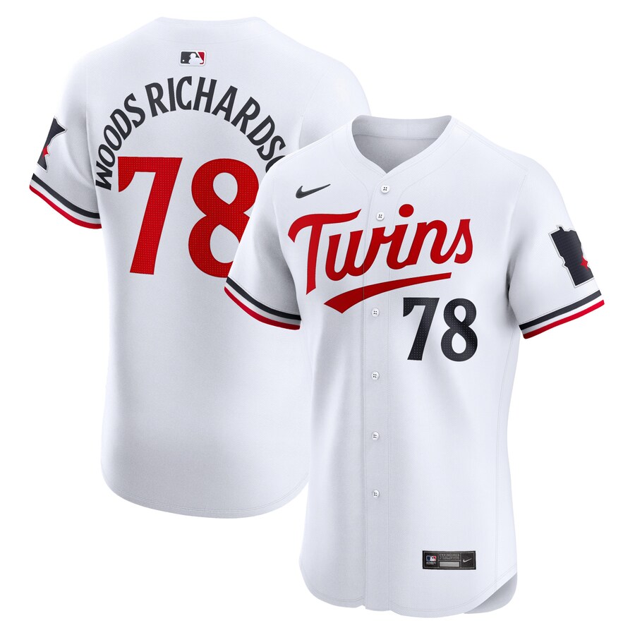 Men's Minnesota Twins Simeon Woods Richardson Nike White Home Elite Player Jersey - Ujersey