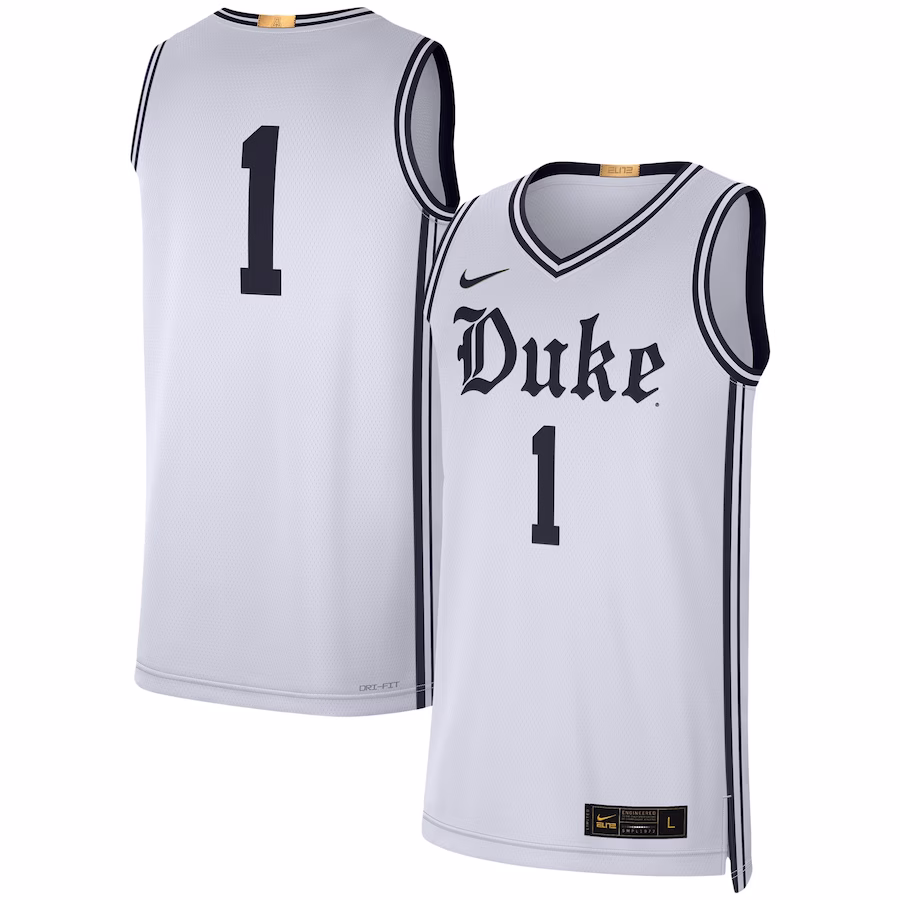 #1 Duke Blue Devils Nike Limited Authentic Jersey - White - Ujersey