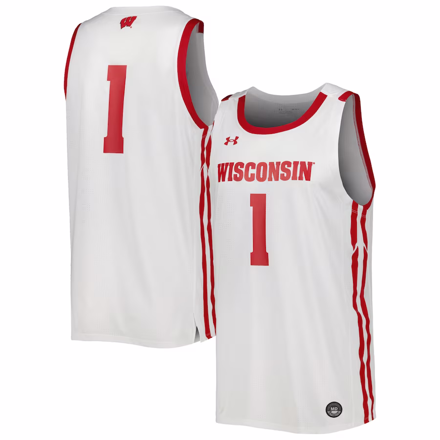 Wisconsin Badgers Under Armour Replica Basketball Jersey - White - Ujersey