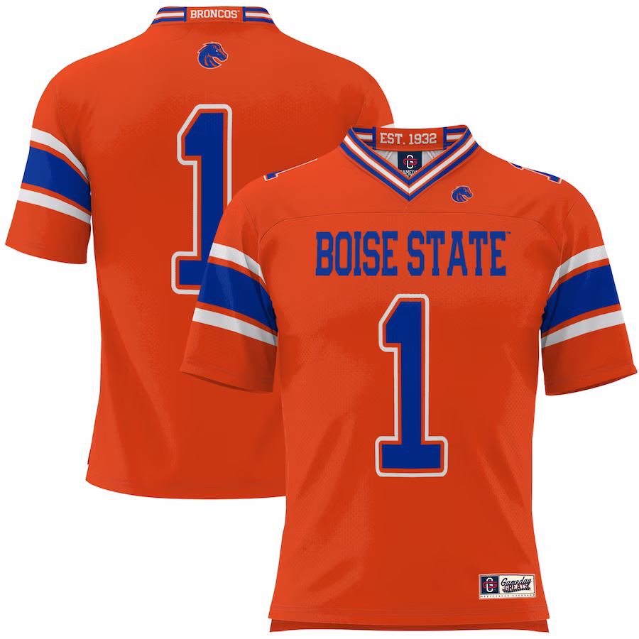 #1 Boise State Broncos GameDay Greats Football Jersey - Orange - Ujersey