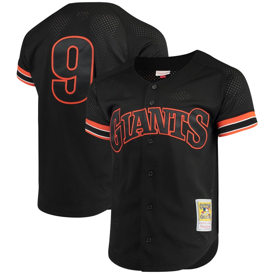 Men's San Francisco Giants Matt Williams Mitchell & Ness Black Cooperstown Collection Mesh Batting Practice Button-Up Jersey - Ujersey