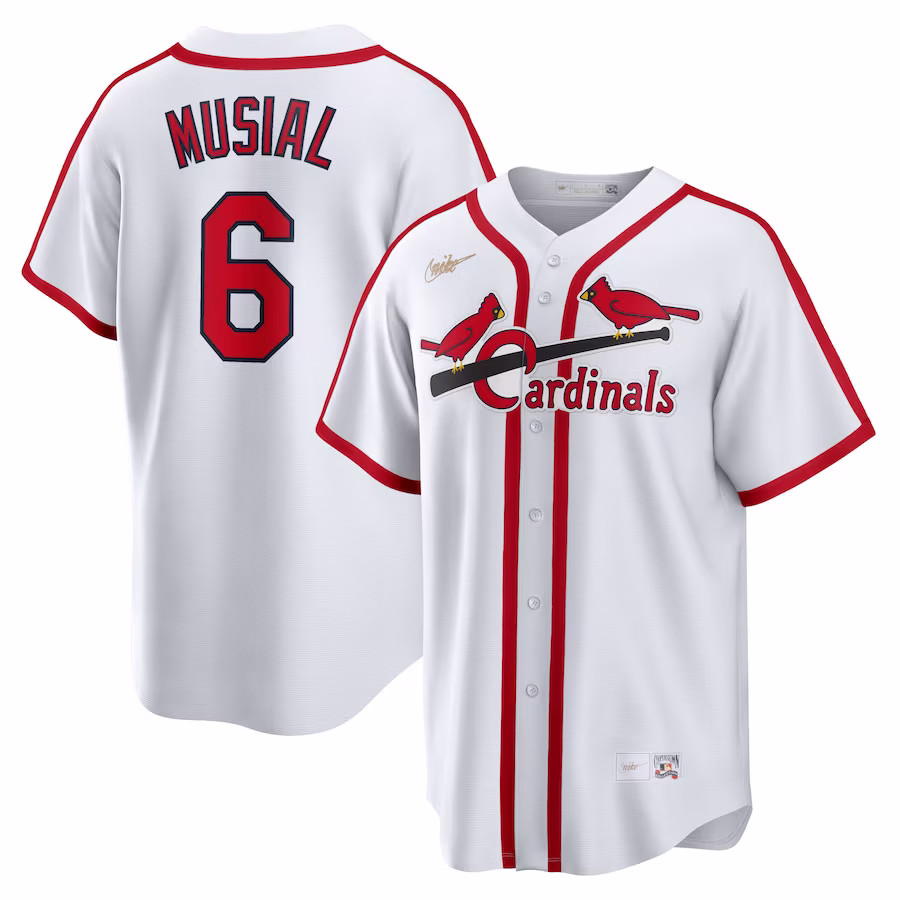 Men's St. Louis Cardinals Stan Musial Nike White Home Cooperstown Collection Player Jersey - Ujersey