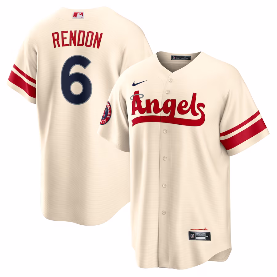 Men's Los Angeles Angels Anthony Rendon Nike Cream City Connect Replica Player Jersey - Ujersey