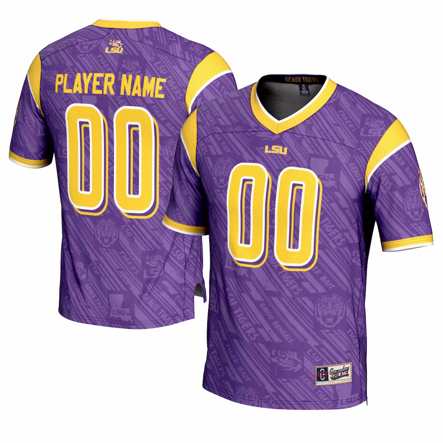 LSU Tigers GameDay Greats Highlight Print NIL Pick-A-Player Football Jersey - Purple - Ujersey