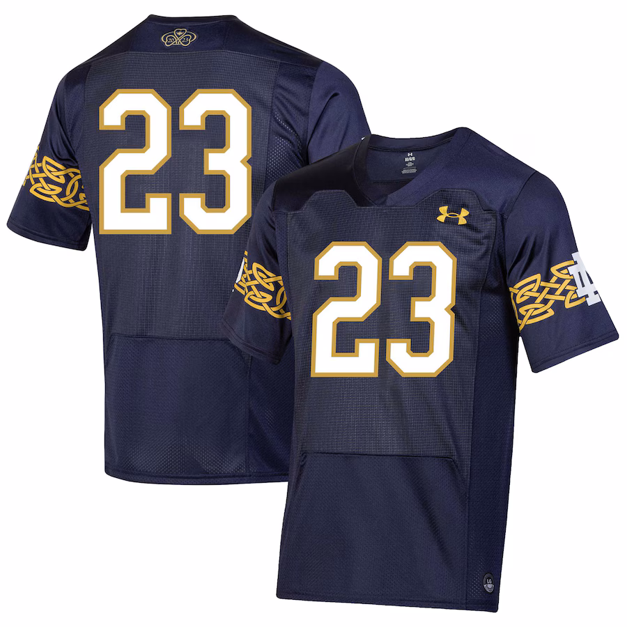 Notre Dame Fighting Irish Under Armour Youth 2023 Aer Lingus College Football Classic Replica Jersey - Navy - Ujersey