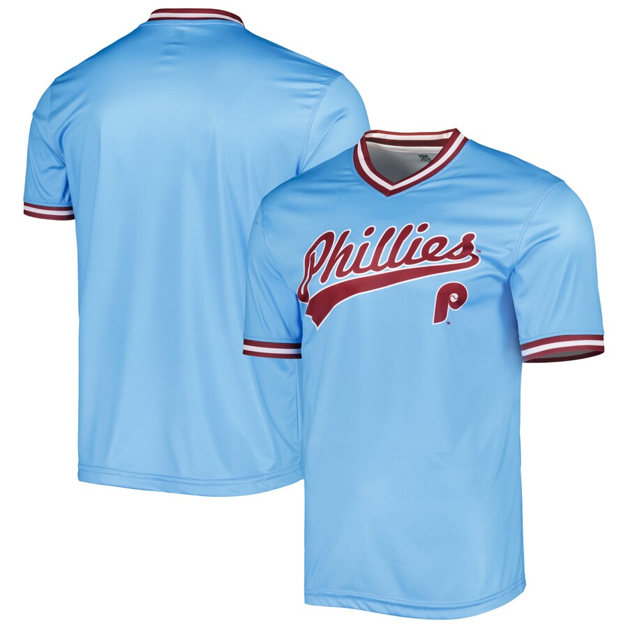 Men's Philadelphia Phillies Stitches Light Blue Cooperstown Collection Team Jersey - Ujersey