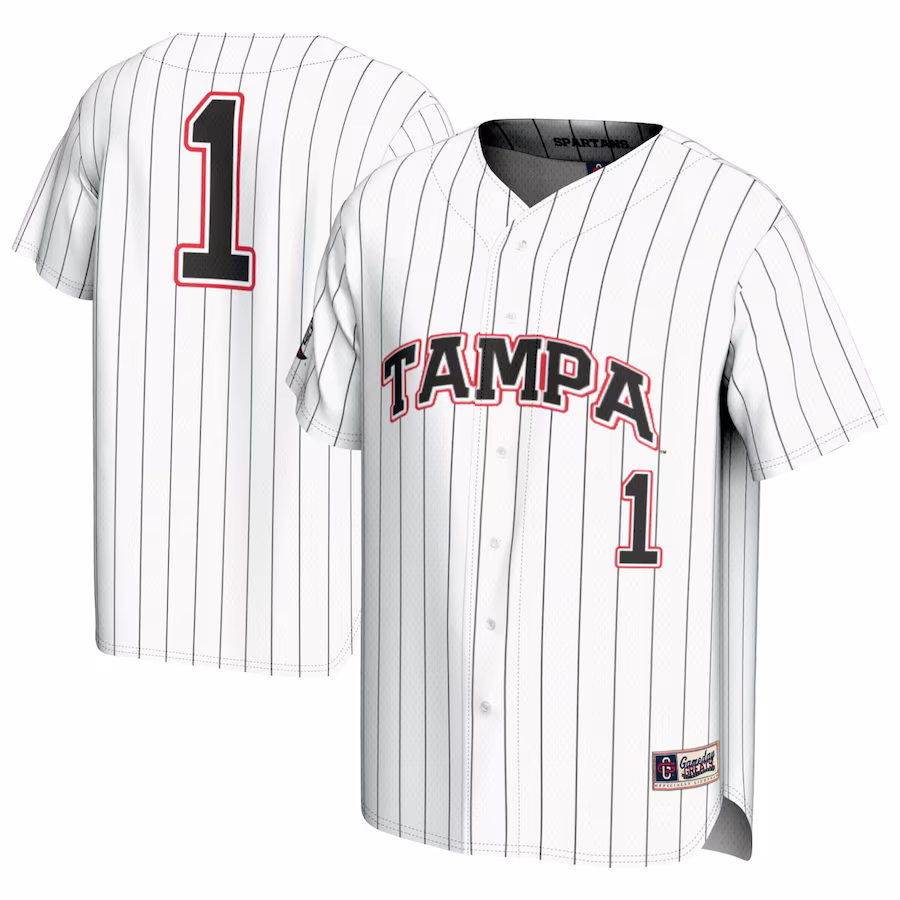 #1 Tampa Spartans GameDay Greats Youth  Lightweight Baseball Fashion Jersey – White - Ujersey