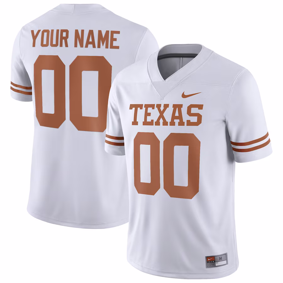 Texas Longhorns Nike Football Custom Game Jersey - White - Ujersey