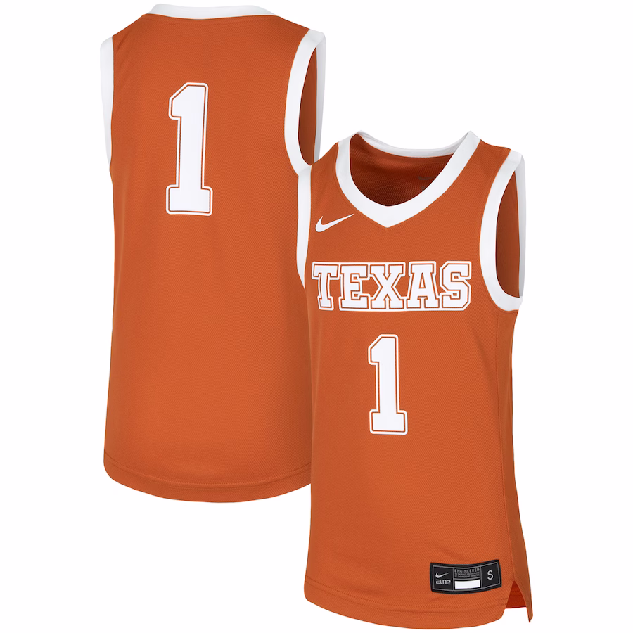 #1 Texas Longhorns Nike Youth Replica Team Basketball Jersey - Orange - Ujersey