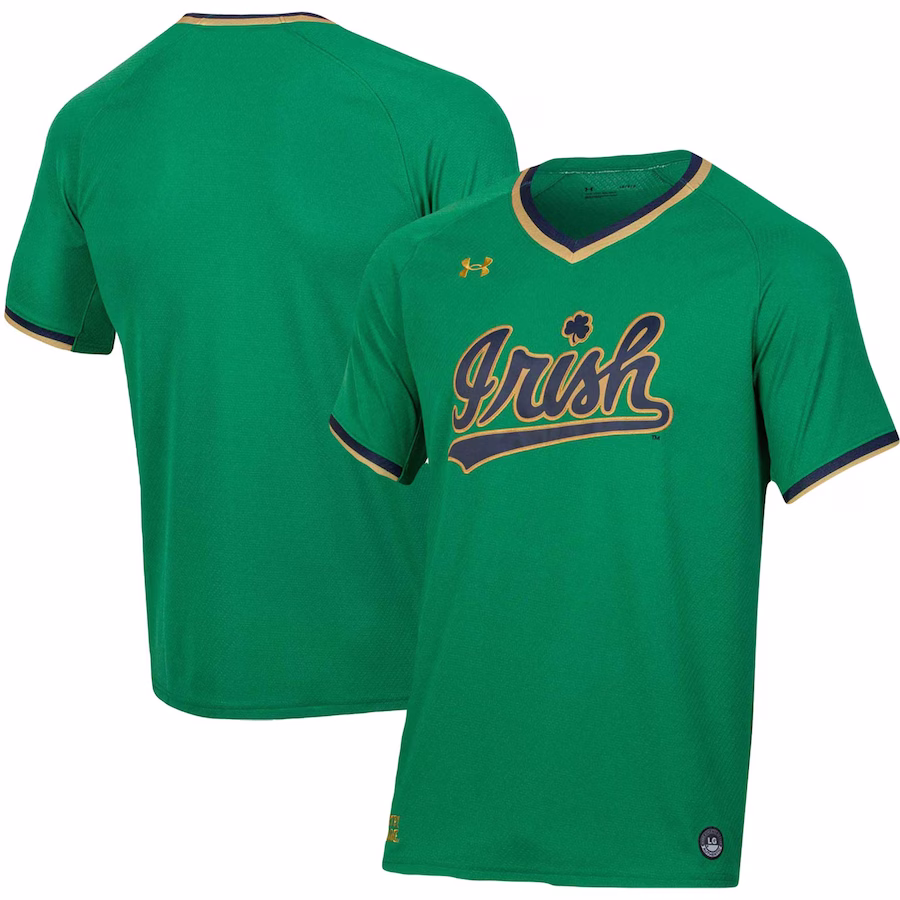 Notre Dame Fighting Irish Under Armour Replica Baseball Jersey - Green - Ujersey