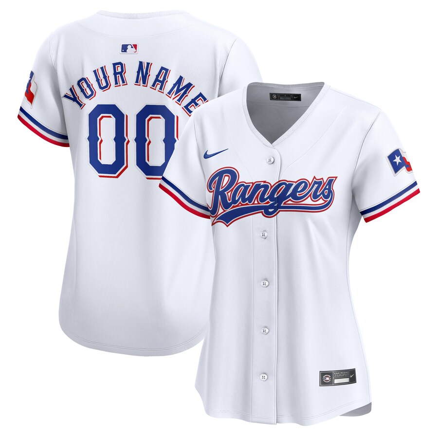 Women's Texas Rangers Nike White Home Limited Custom Jersey - Ujersey