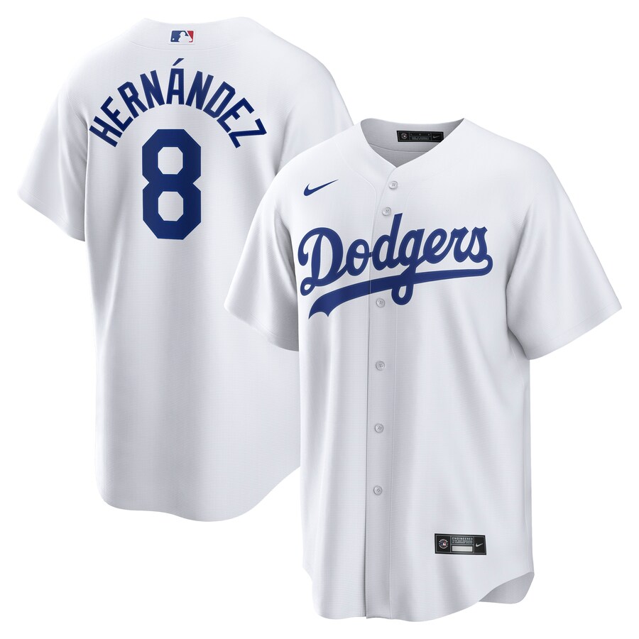 Men's Los Angeles Dodgers Enrique Hernandez Nike White Home Replica Player Jersey - Ujersey