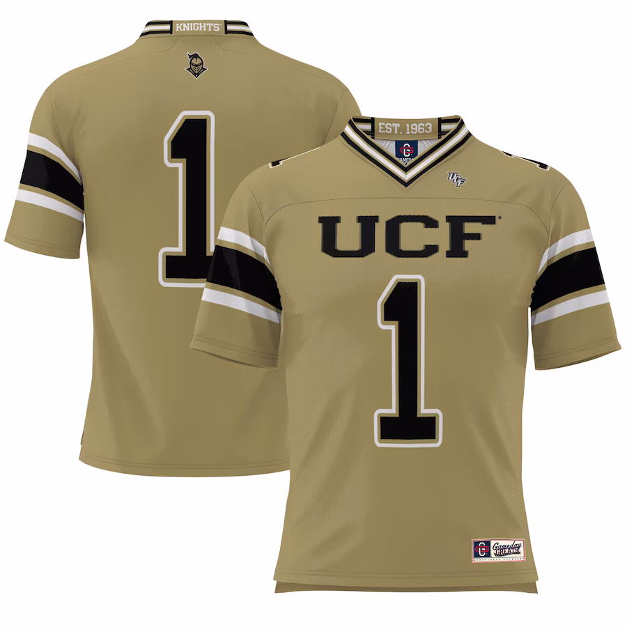 #1 UCF Knights GameDay Greats Youth Endzone Football Jersey - Gold - Ujersey