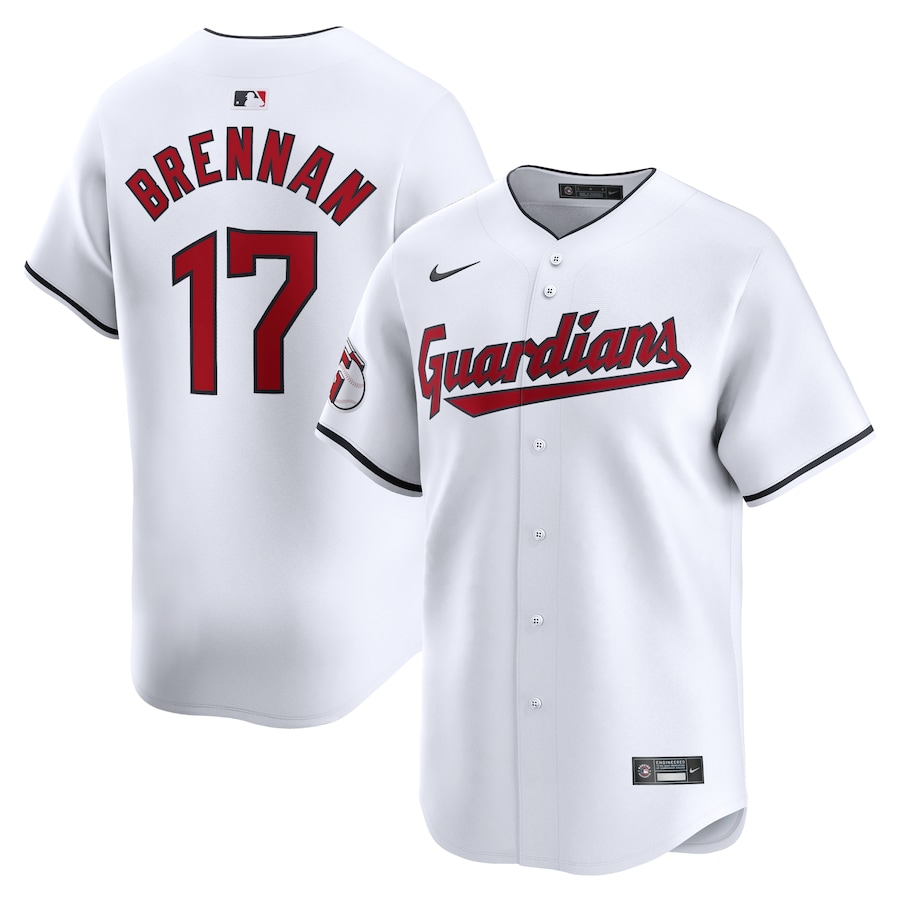 Men's Cleveland Guardians Will Brennan Nike White Home Limited Player Jersey - Ujersey