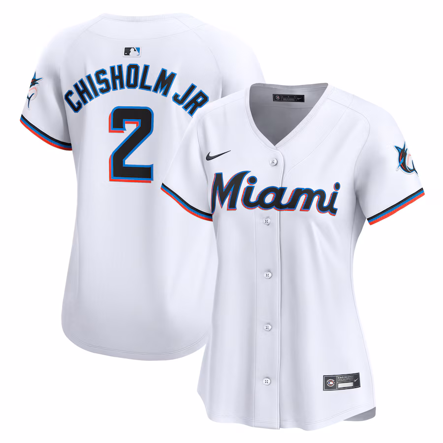 Women's Miami Marlins Jazz Chisholm Jr. Nike White Home Limited Player Jersey - Ujersey