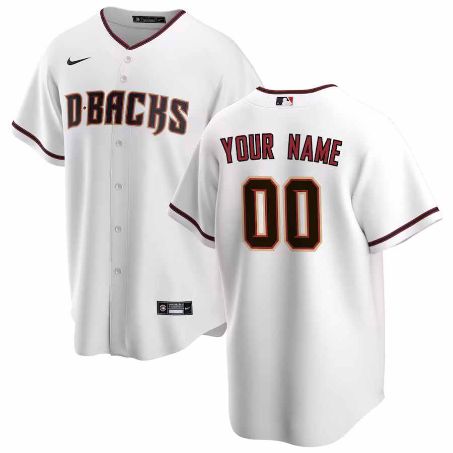 Youth Arizona Diamondbacks Nike White Home Replica Custom Jersey - Ujersey
