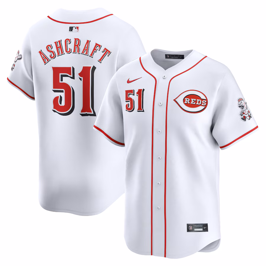 Men's Cincinnati Reds Graham Ashcraft Nike White Home Limited Player Jersey - Ujersey