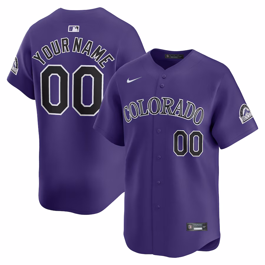 Men's Colorado Rockies  Nike Purple  Alternate Limited Custom Jersey - Ujersey