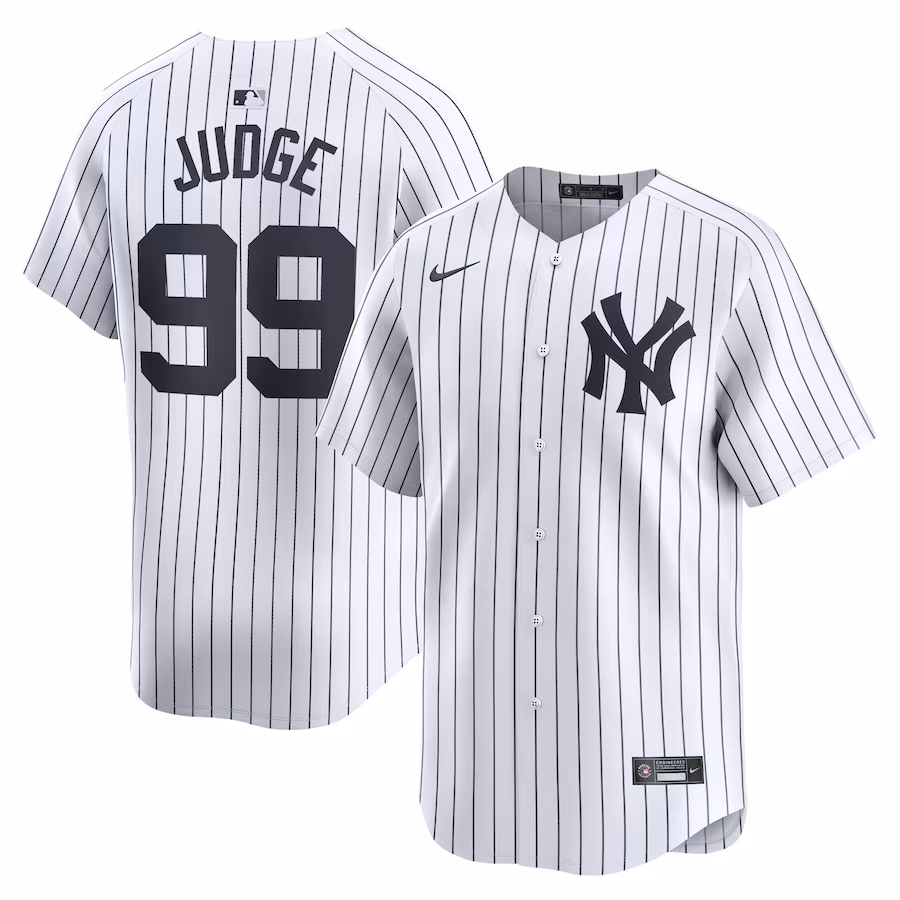 Youth New York Yankees Aaron Judge Nike White Home Limited Player Jersey - Ujersey
